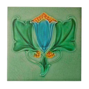 Repro Pilkington Art Nouveau Floral Tegeltje