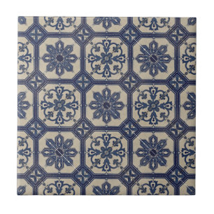 Repro Portugese Blue Geometric Azulejos Tile Tegeltje
