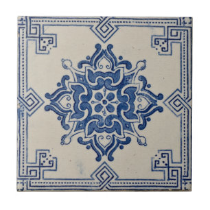 Repro Portugese Blue Geometric Azulejos Tile Tegeltje