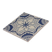 Repro Portugese Blue Geometric Azulejos Tile Tegeltje (Zijkant)