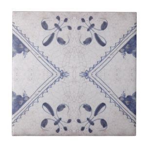 Repro Portugese Floral Blue Azulejos Tile Tegeltje