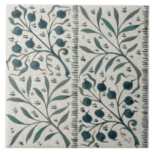 Repro Rare 1870s Wm Morris Co Hand Painted Tegeltje