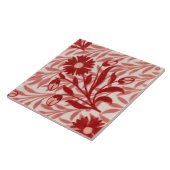 Repro rode bloemetjes De Morgan tegels Tegeltje (Zijkant)