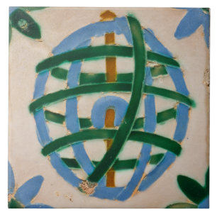 Repro Spain Geometric Azulejos Green Blue Tegeltje