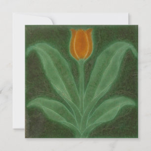 Repro Yellow Green Tulip Art Nouveau Tegel Kaart