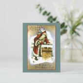  reproductie Kerstman Kerst Kaart (Staand voorkant)