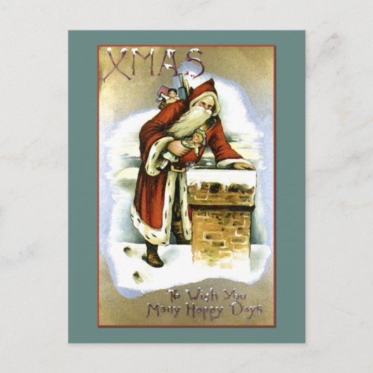  reproductie Kerstman Kerst Kaart (Voorkant)