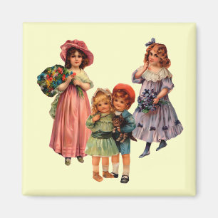 reproductie Kunst Victoriaans Kinderen Magnet Magneet
