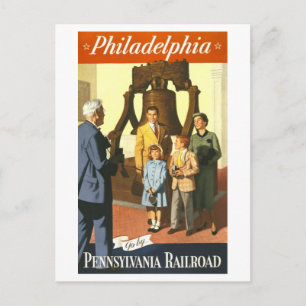 Reproductie Reisposter voor Philadelphia Briefkaart