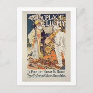 Reproductie van een poster adverteren "A La Place Briefkaart