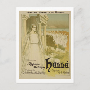 Reproductie van een poster adverteren de opera 'He Briefkaart