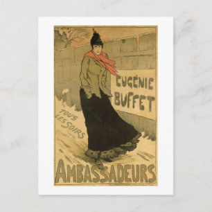 Reproductie van een poster adverteren "Eugenie Buf Briefkaart
