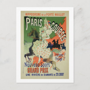 Reproductie van een poster adverteren "Parijse cur Briefkaart