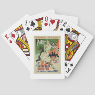 Reproductie van een poster adverteren "Parijse cur Pokerkaarten