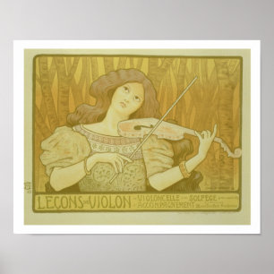 Reproductie van een poster adverteren "Violin Less