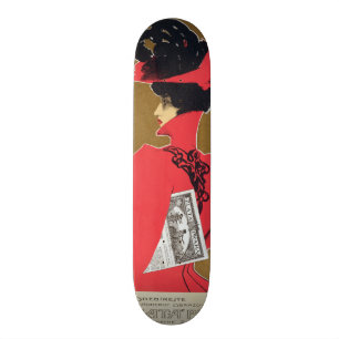 Reproductie van een poster die 'Zlata Praha' adver Skateboard