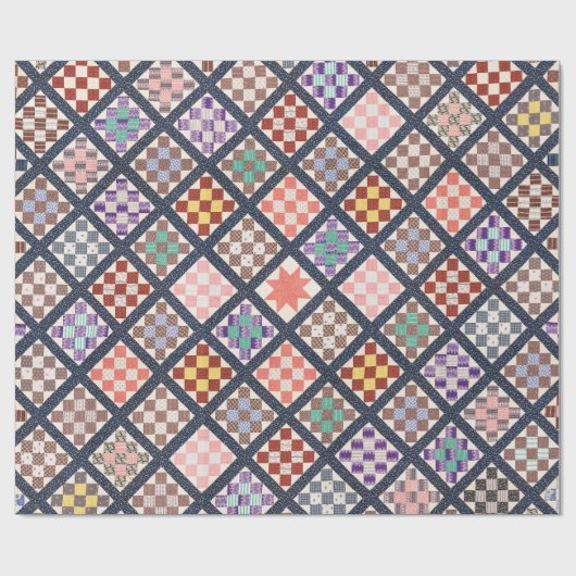 Reproductie van een Quilt uit 1886 Cadeaupapier (Vlak)