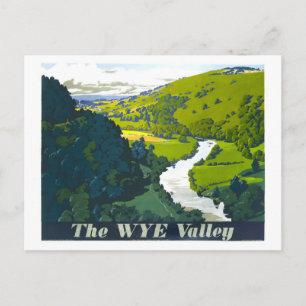Reproductie van een vintage reisposter voor Wye Va Briefkaart