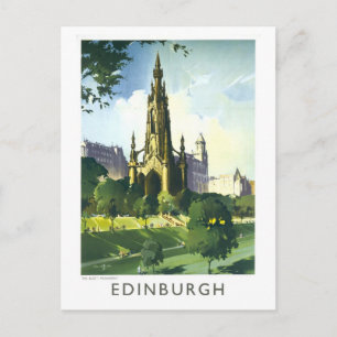 Reproductie vintage reisposter voor Edinburgh in S Briefkaart