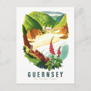 Reproductie vintage reisposter voor Guernsey Briefkaart