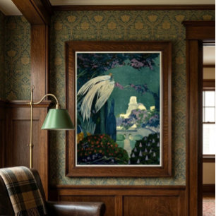 Reproduction de paysage fantasy Art Déco vintage 1