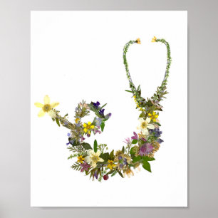 Reproduction geperste Flower Stethoscope Nurse Poster