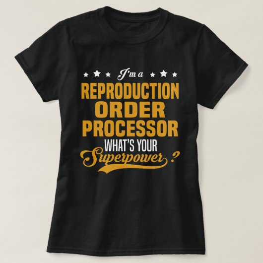 Reproduction order processor t-shirt (Design voorkant)