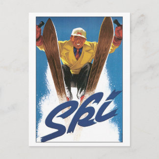 Reproduction Ski poster Briefkaart