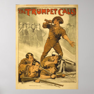 Reproduction the Trumpet call world War 1 Poster