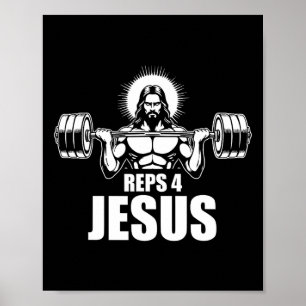 Reps 4 Jesus Gym Christelijke Gewichtheffen Workou Poster