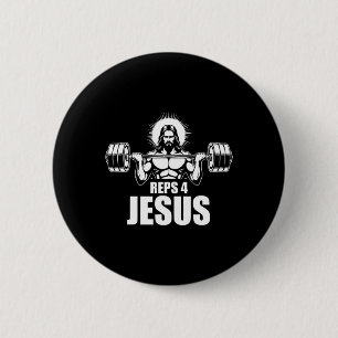 Reps 4 Jesus Gym Christelijke Gewichtheffen Workou Ronde Button 5,7 Cm
