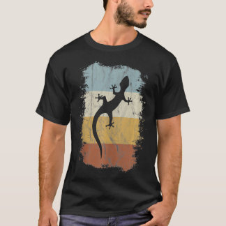  Reptiel 80s Retro Gecko Silhouette Lizard T-shirt