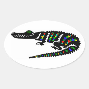 Reptiel - Amerikaanse KROKODIL - Natuur - Wildlife Ovale Sticker