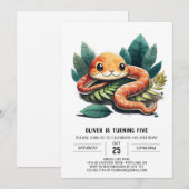 Reptiel Avontuur Verjaardag Uitnodiging (Voorkant / Achterkant)