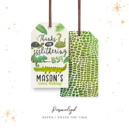 Reptiel Gepersonaliseerde Verjaardag Dank u Labels Cadeaulabel