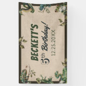 Reptiel thema Kind verjaardagsfeestje Spandoek (Verticaal)