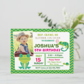 Reptiel Verjaardag uitnodiging (Staand voorkant)