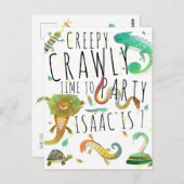 Reptiel verjaardagsuitnodiging kaart (Voorkant / Achterkant)