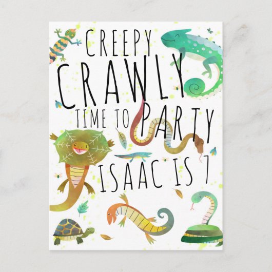 Reptiel verjaardagsuitnodiging kaart (Voorkant)