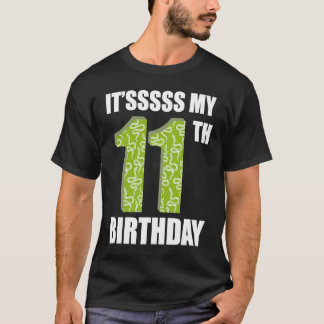 Reptielen Het is 11e verjaardag Snakes Reptile Gra T-shirt