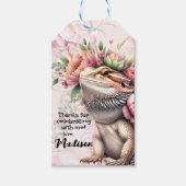 Reptielhagedis verjaardag cadeaulabel (Voorkant)