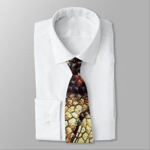 Reptielhuid met geelachtige en donkere vlekken? stropdas