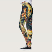 Reptielleder met geelbruine en geelbruine vlekken? leggings (Links)