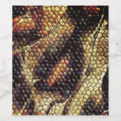 Reptielleder met geelbruine en geelbruine vlekken? wijn etiket (Enkel label)