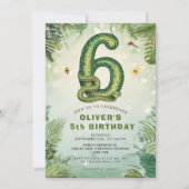 Reptile 6th Birthday Snake Boy Invitation (Devant)