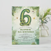 Reptile 6th Birthday Snake Boy Invitation (Debout devant)