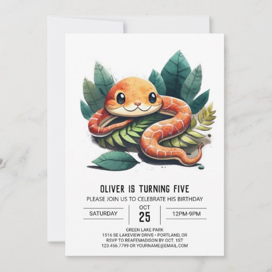 Reptile Adventure Invitation d'anniversaire (Devant)