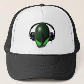 Reptile Alien {Angry} past van DJ in Hoofdtelefoon Trucker Pet (Voorkant)