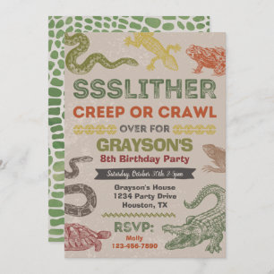 Reptile Birthday Invitation   Reptielpartij Kaart