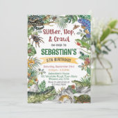 Reptile Birthday Invitation Template, Customizable (Debout devant)